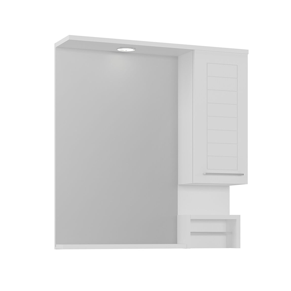 Orka Perge 85 Cm Banyo Dolabı Üst Modülü  Sag Parlak beyaz Membran
