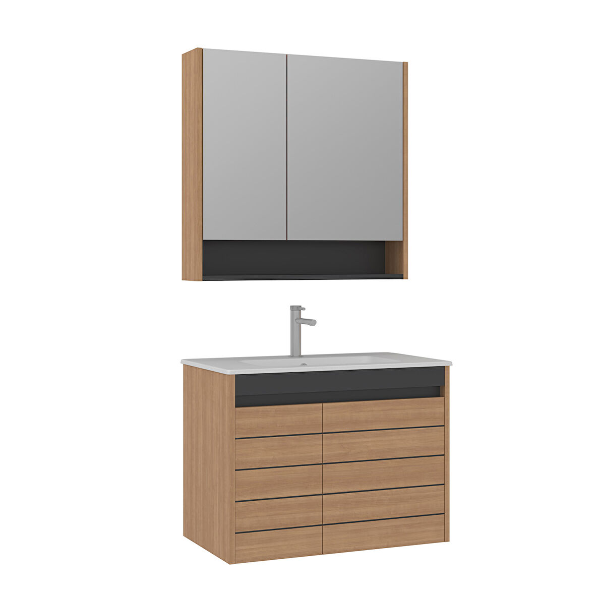 Orka Ricato 80 Cm Banyo Dolabı Takımı Demonte Morgana Kiraz