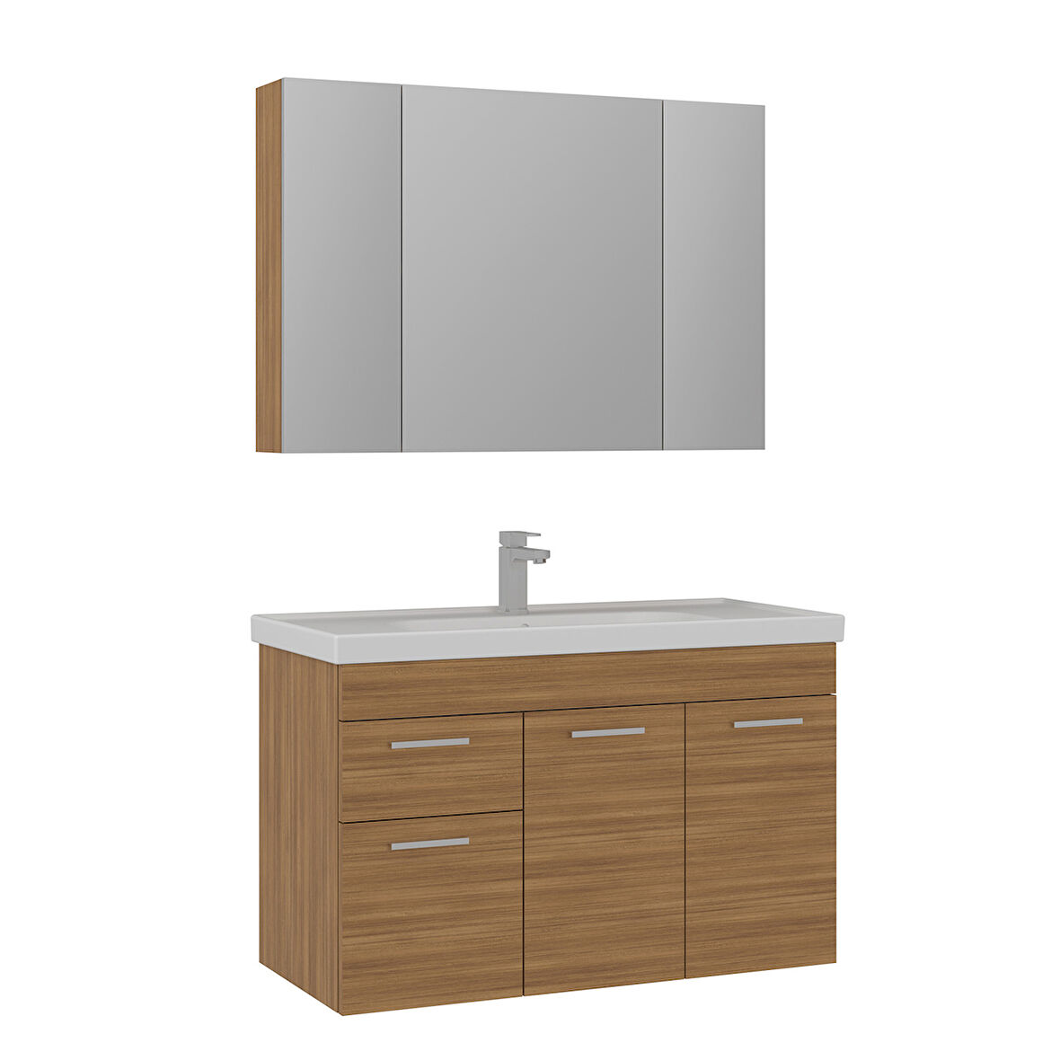 Orka Enez 100 Cm Banyo Dolabı Takımı Teak