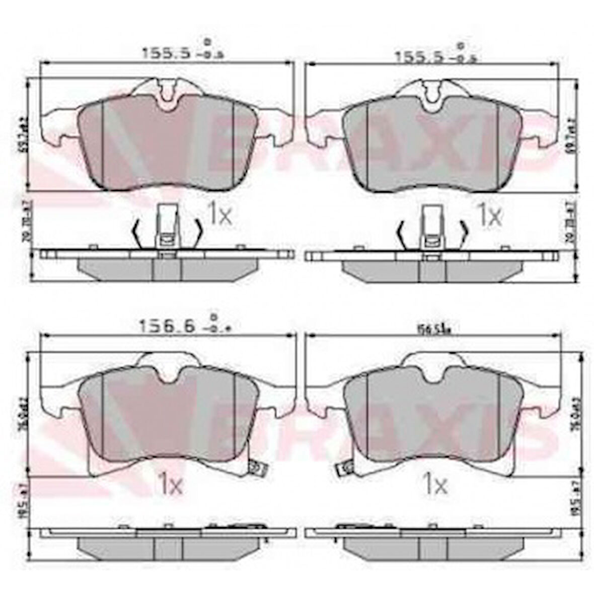 Opel On Fren Balatası Astra H - Meriva A - Meriva B - Zafıra B - Corsa C - Combo C Y17dt Z17dth - Braxıs Aa0604