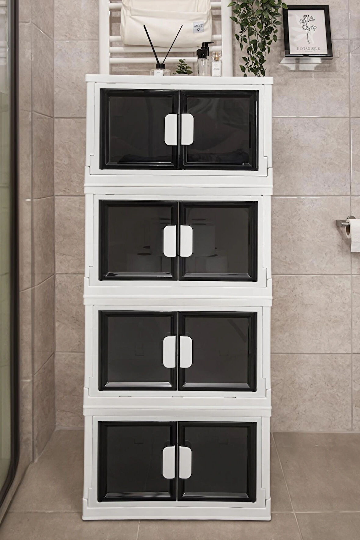 Mıknatıslı, 4 Katlı Çok Amaçlı Katlanır Banyo Mutfak Düzenleyici Dolap, Organizer, Ayakkabılık