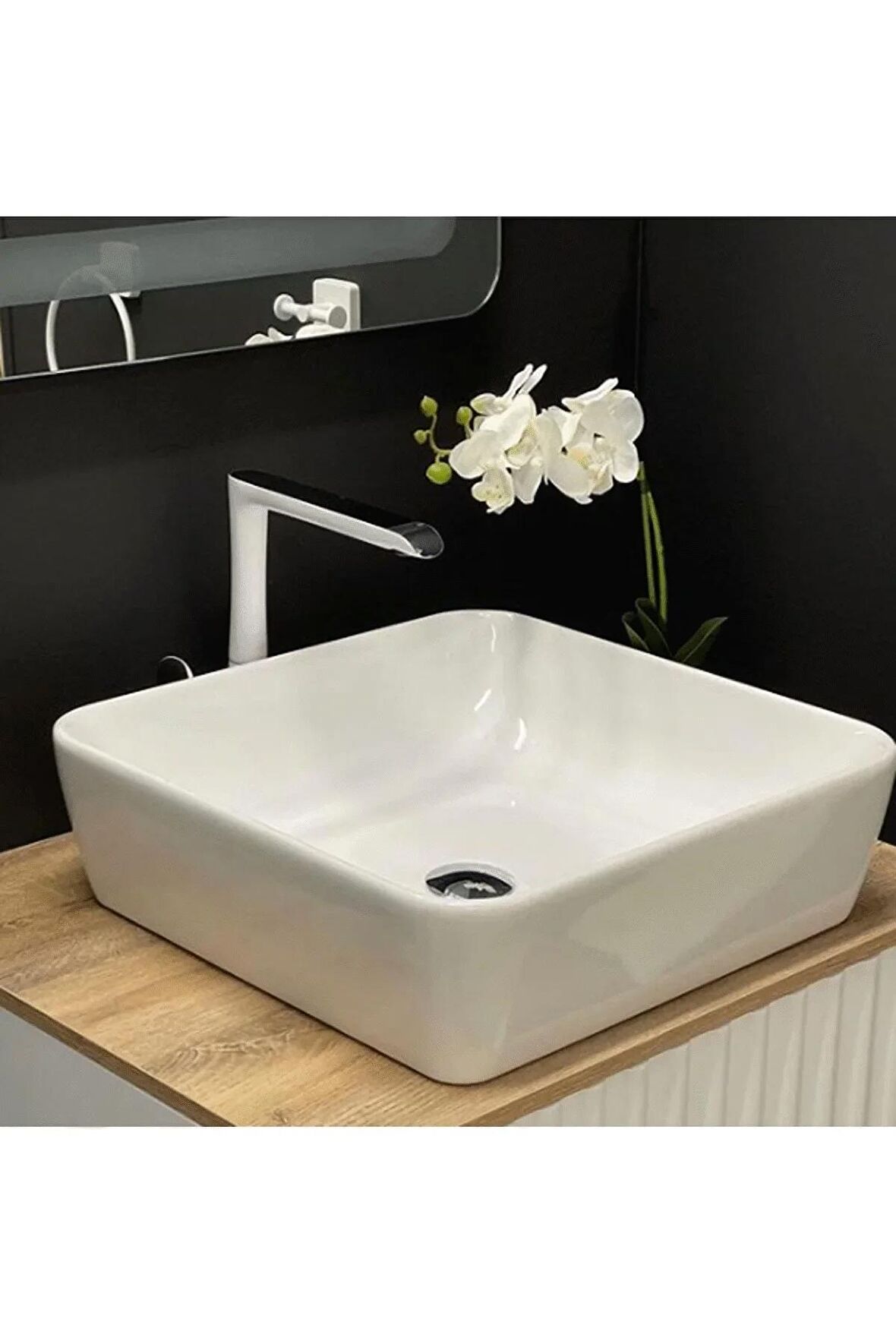 Cerastyle One Tezgah Üstü Lavabo 46*46 Cm (B.DELİKSİZ)