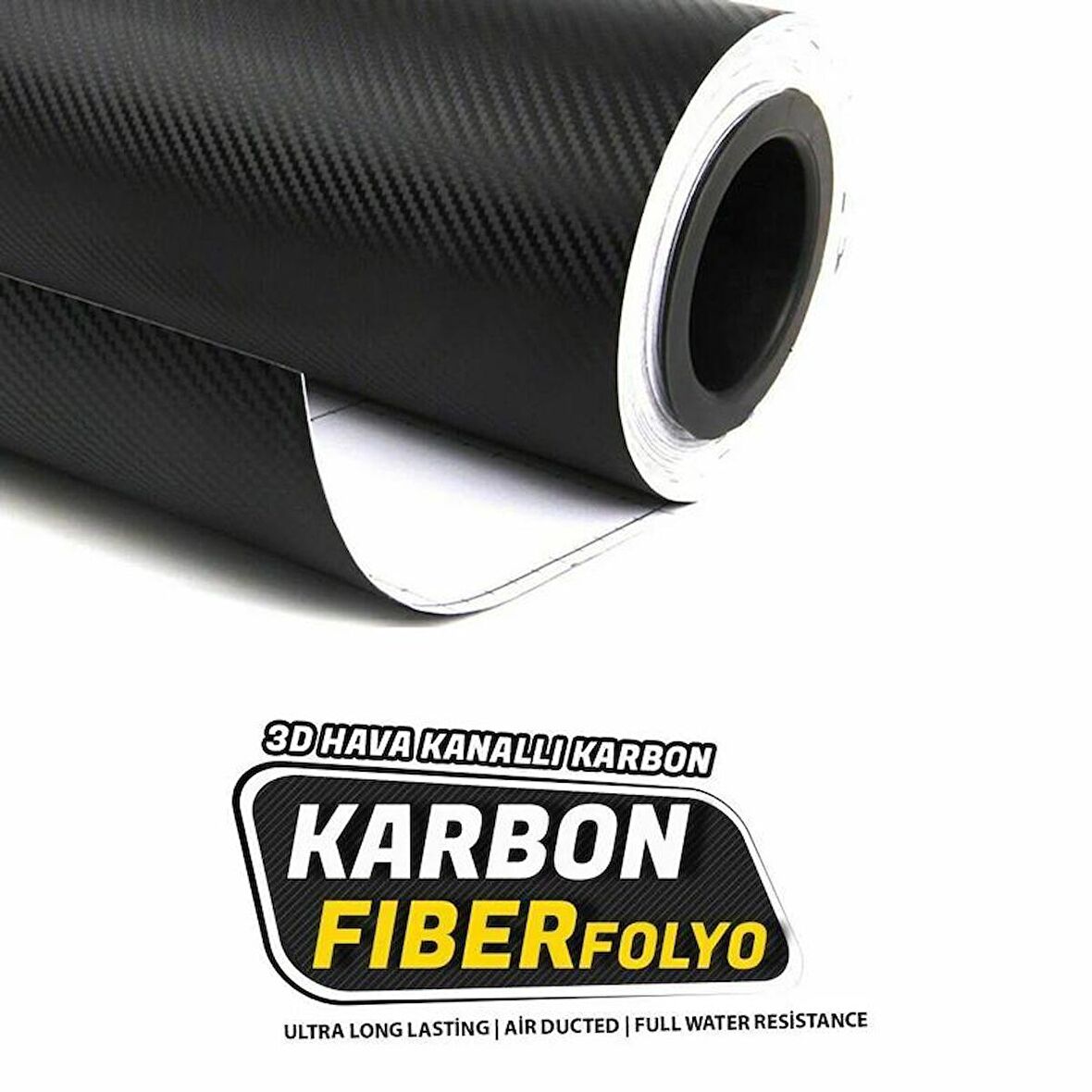 Craftidea® Karbon Fiber Folyo Hava Kanallı Araç Döşeme Kaplama Folyosu Siyah 30 Cm X 1 Metre