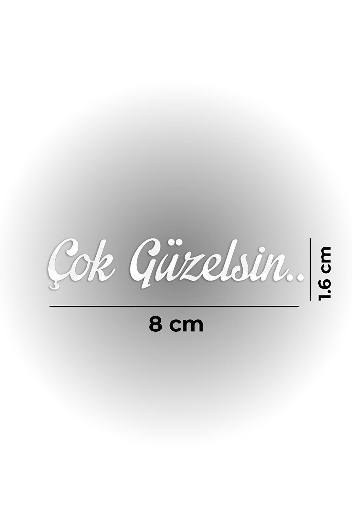 Craftidea® Çok Güzelsin Dikiz Aynası Sticker Oto Beyaz Tuning Sticker 8x1,6 cm Folyo Etiket 3 Adet