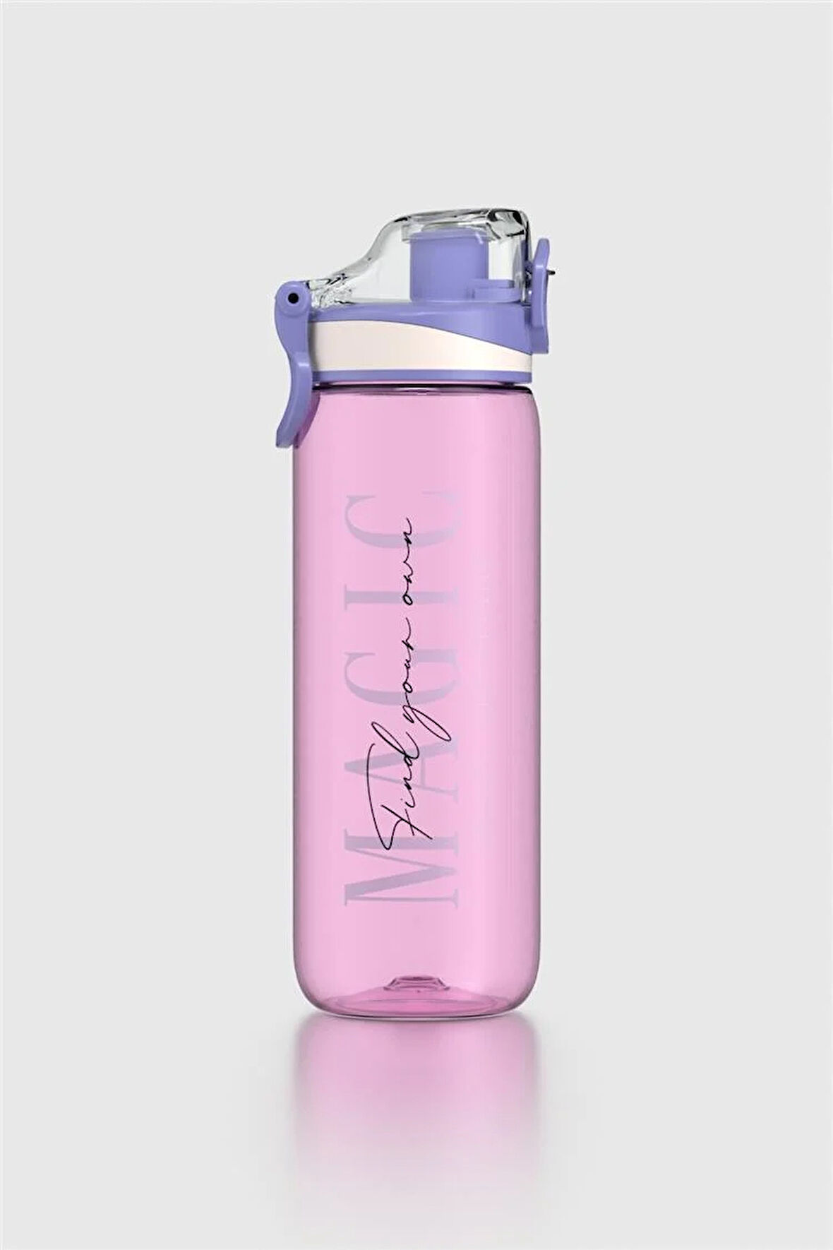 Renga Trego Yazı Desenli 630 ml Tritan Matara 912155 Mor