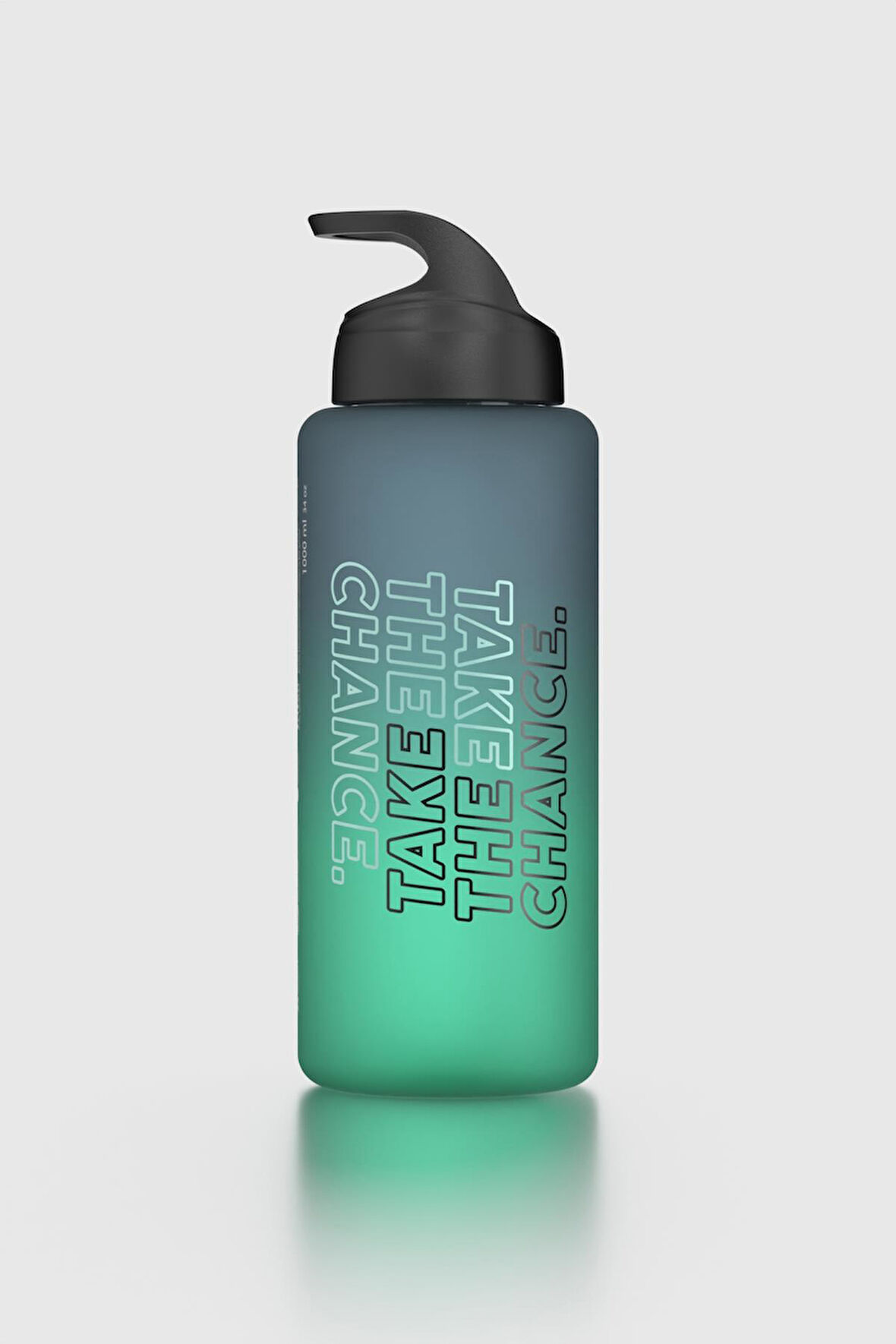 Renga Moly Çift Renk Yazı Desenli 1000 ml Pipetli Mat Tritan Matara 912117 Siyah-Petrol