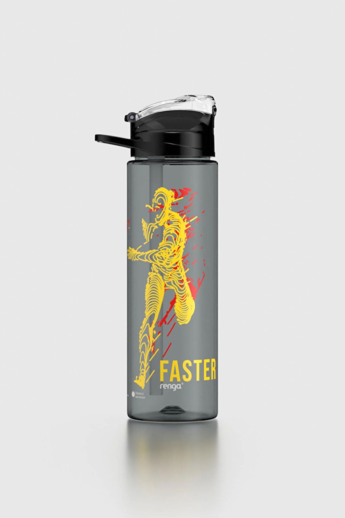 Renga Falcon Spor Desenli 630 ml Pipetli Tritan Matara 912016 Siyah