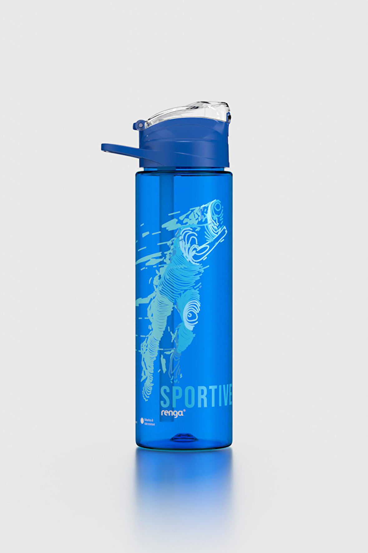 Renga Falcon Spor Desenli 630 ml Pipetli Tritan Matara 912016 Mavi