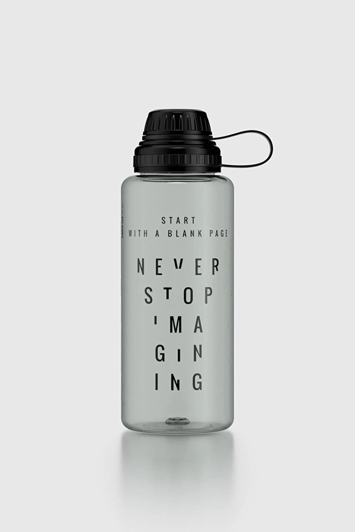 Renga Ege Yazı Desenli 1000 ml Tritan Matara 912141 Siyah