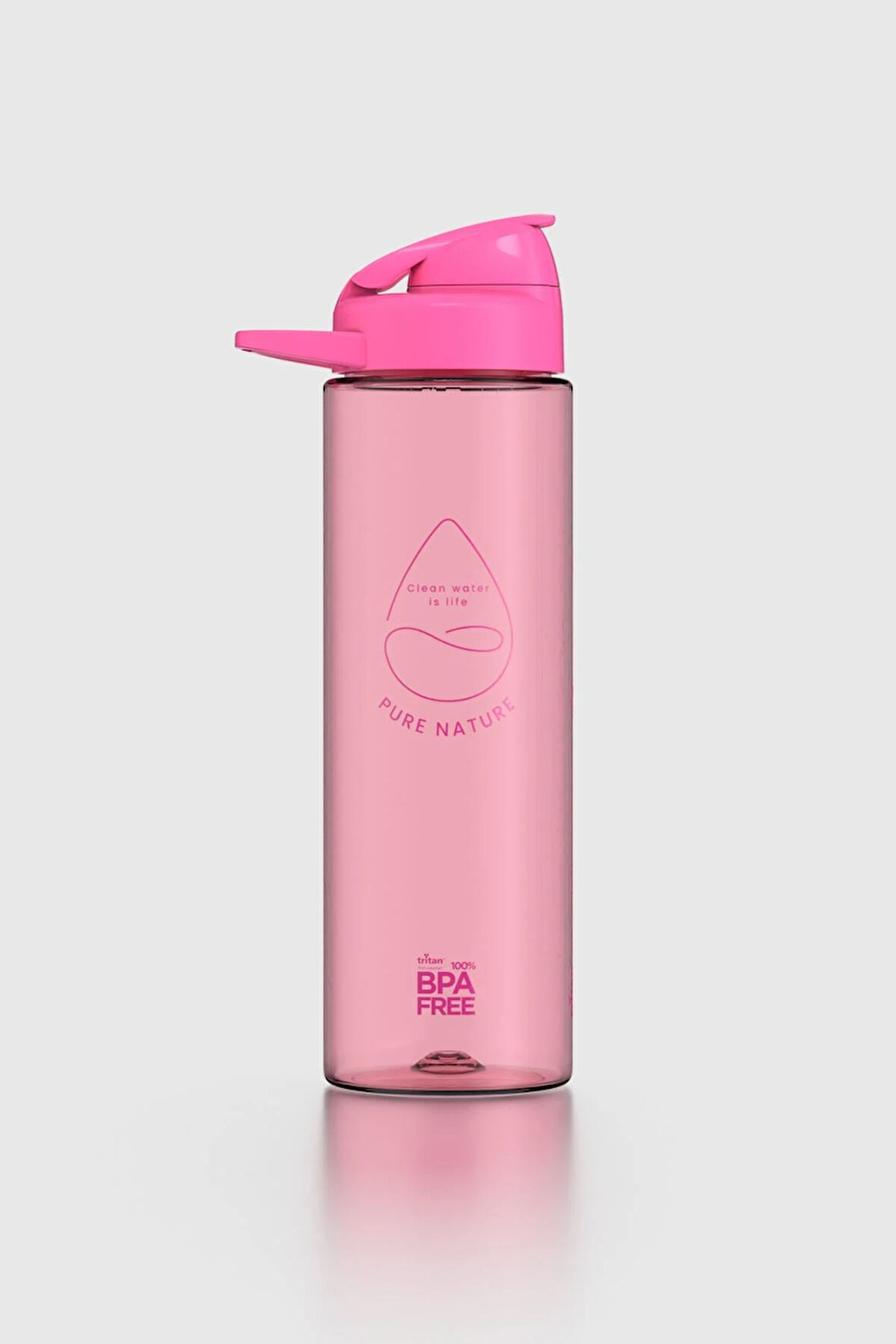 Renga Lidya Yazı Desenli 630 ml Tritan Matara 912033 Fuşya