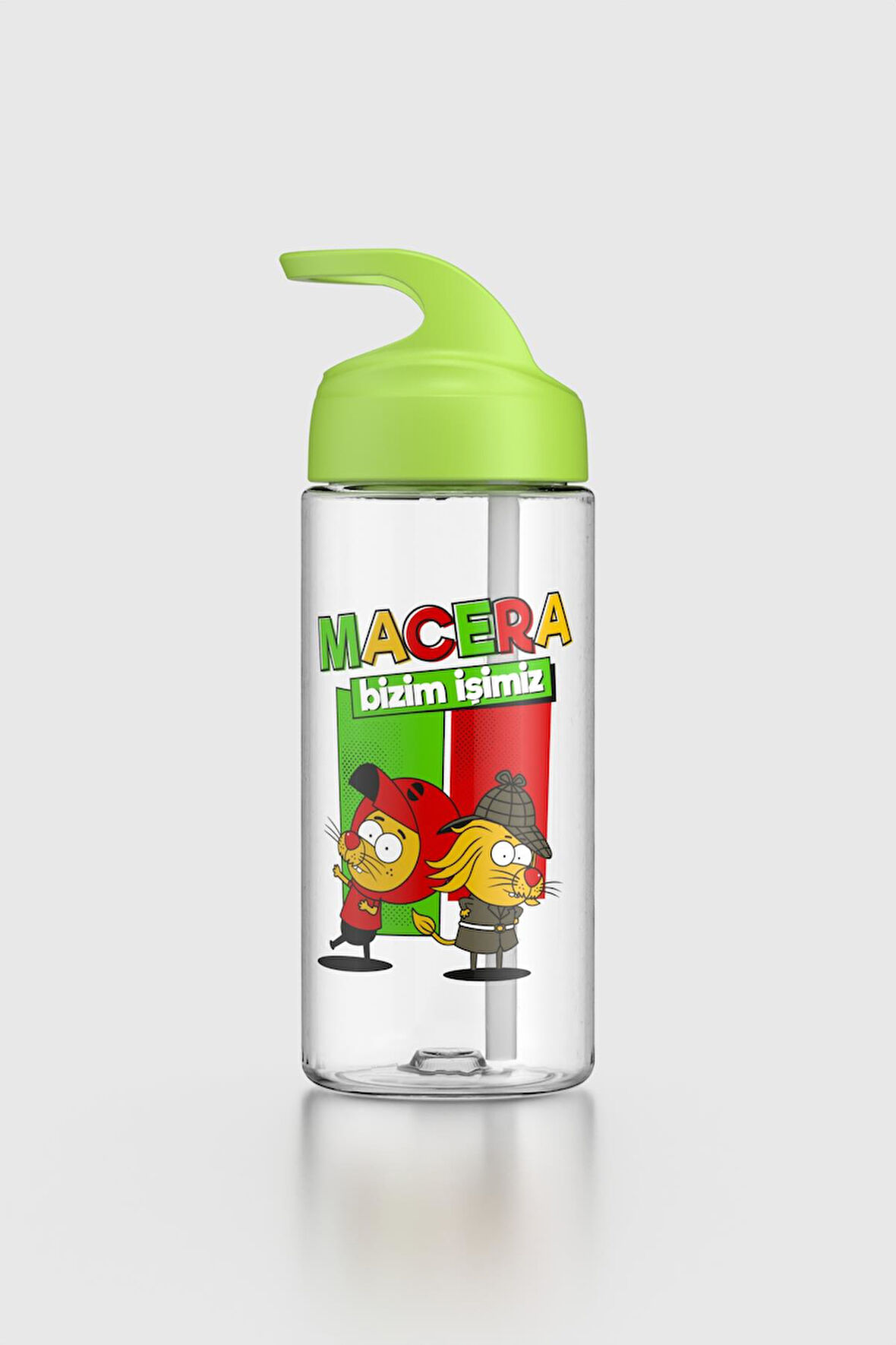 Renga Moly Kral Şakir Desenli 500 ml Pipetli Tritan Çocuk Matara 222055 Yeşil