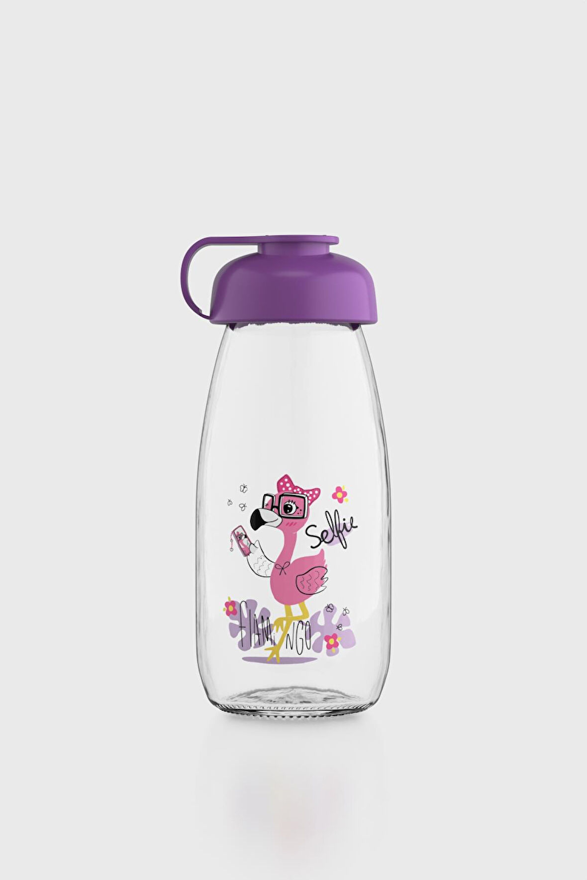Renga Milky Kids Desenli 250 ml Cam Şişe 182056 Mor