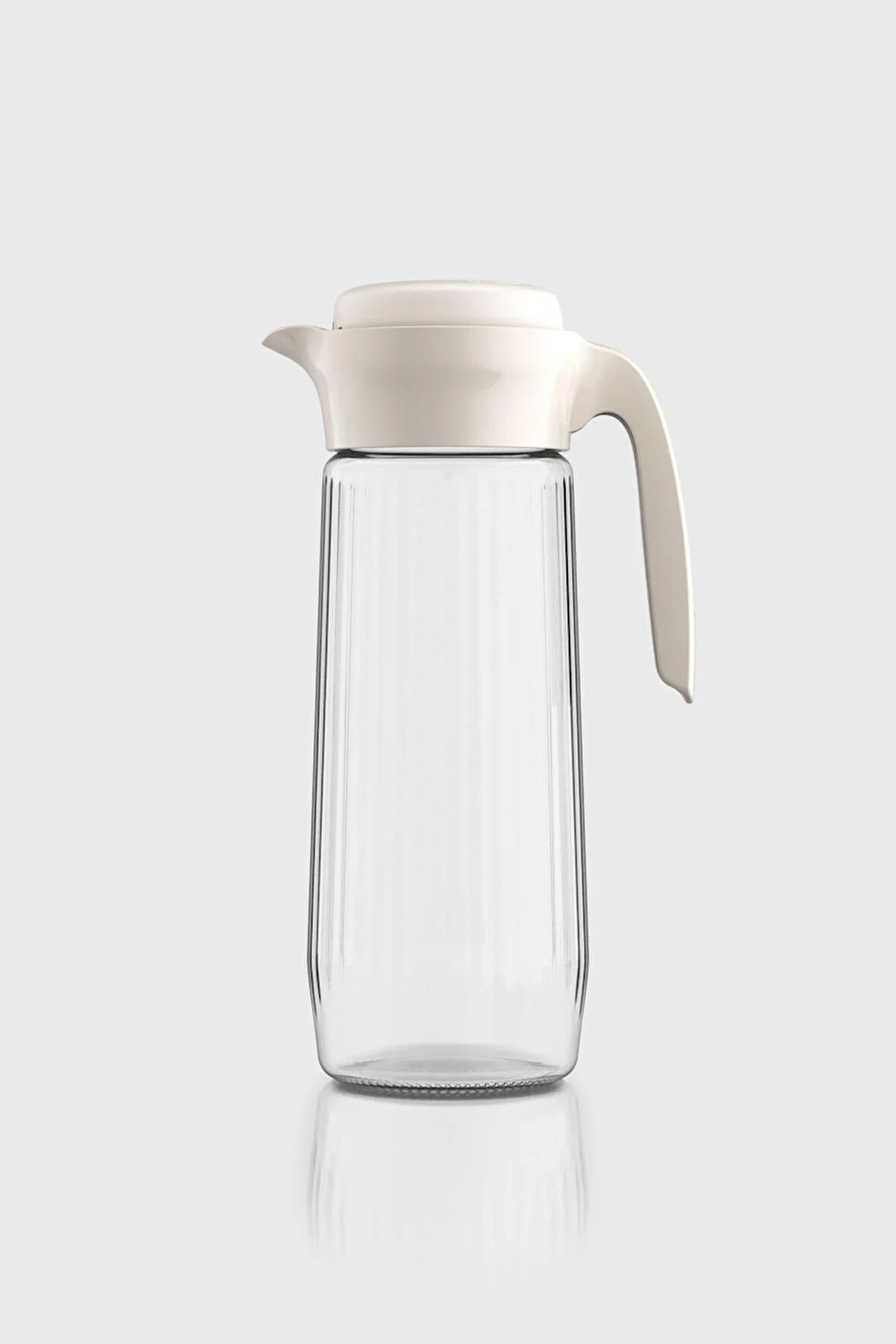 Renga Daisy 1500 ml Bej Kapaklı Gravürlü Cam Sürahi 111023