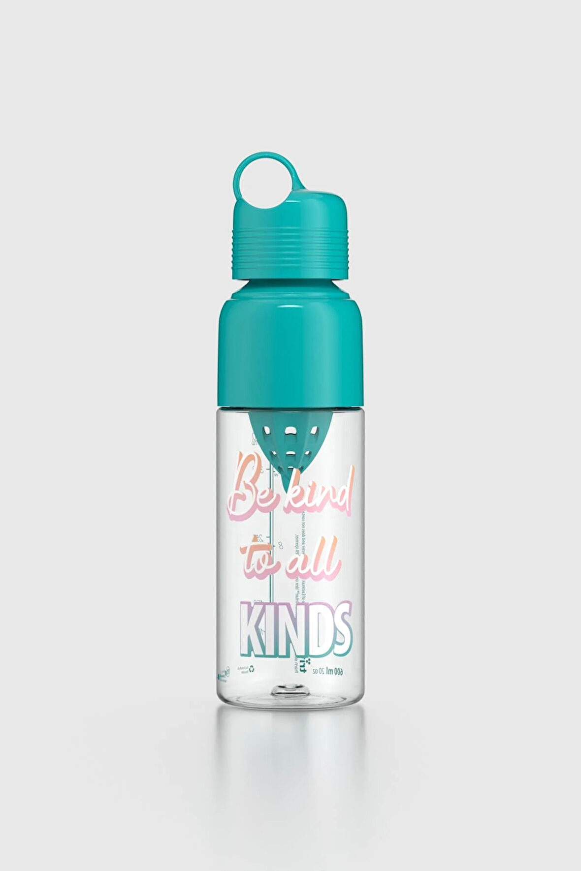 Renga Moon Desenli 600 ml Sıkacaklı Tritan Matara 912054 Turkuaz