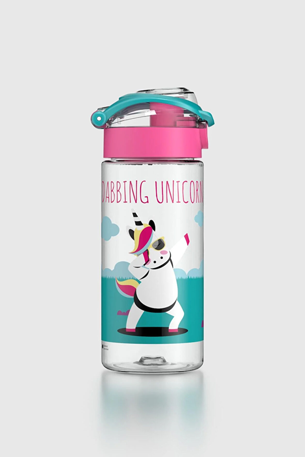 Renga Saga Unicorn Desenli 500 ml Tritan Çocuk Matara 912014 Pembe-Turkuaz