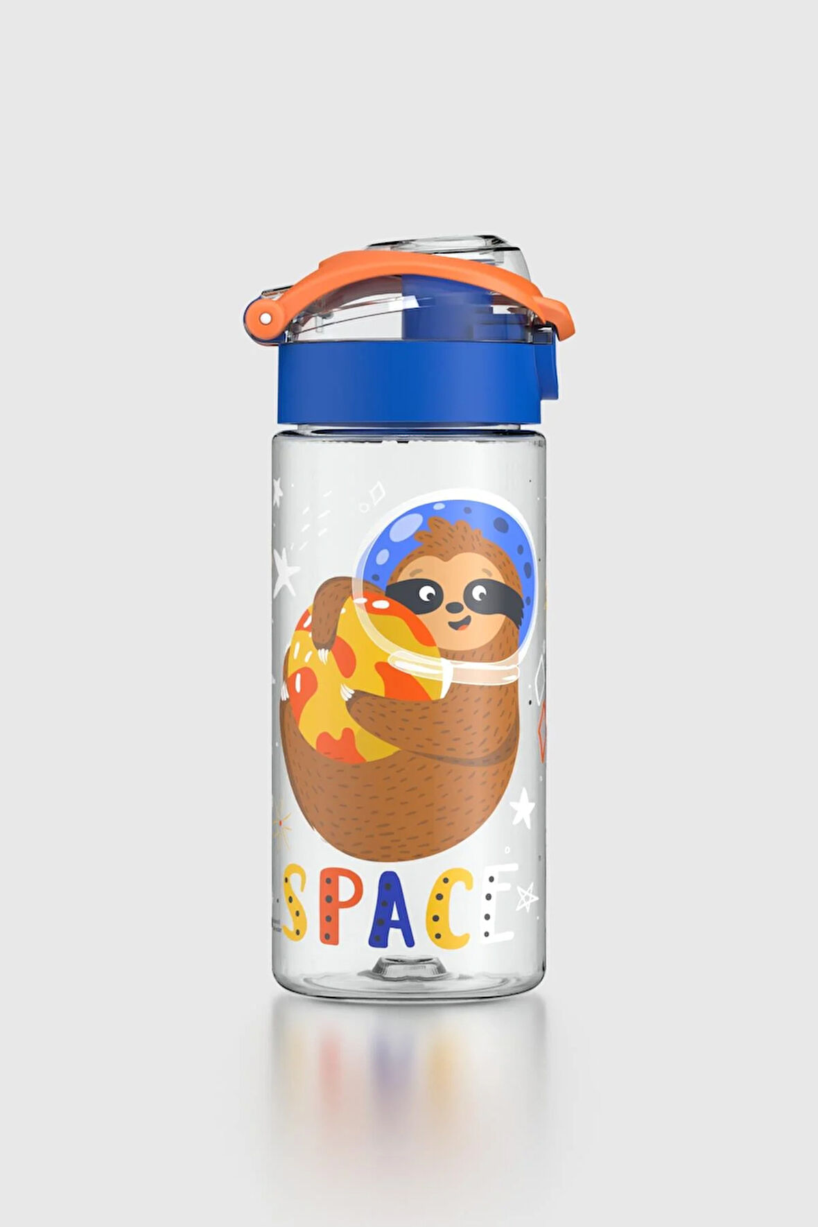 Renga Saga Space Desenli 500 ml Tritan Çocuk Matara 912014 Mavi-Turuncu