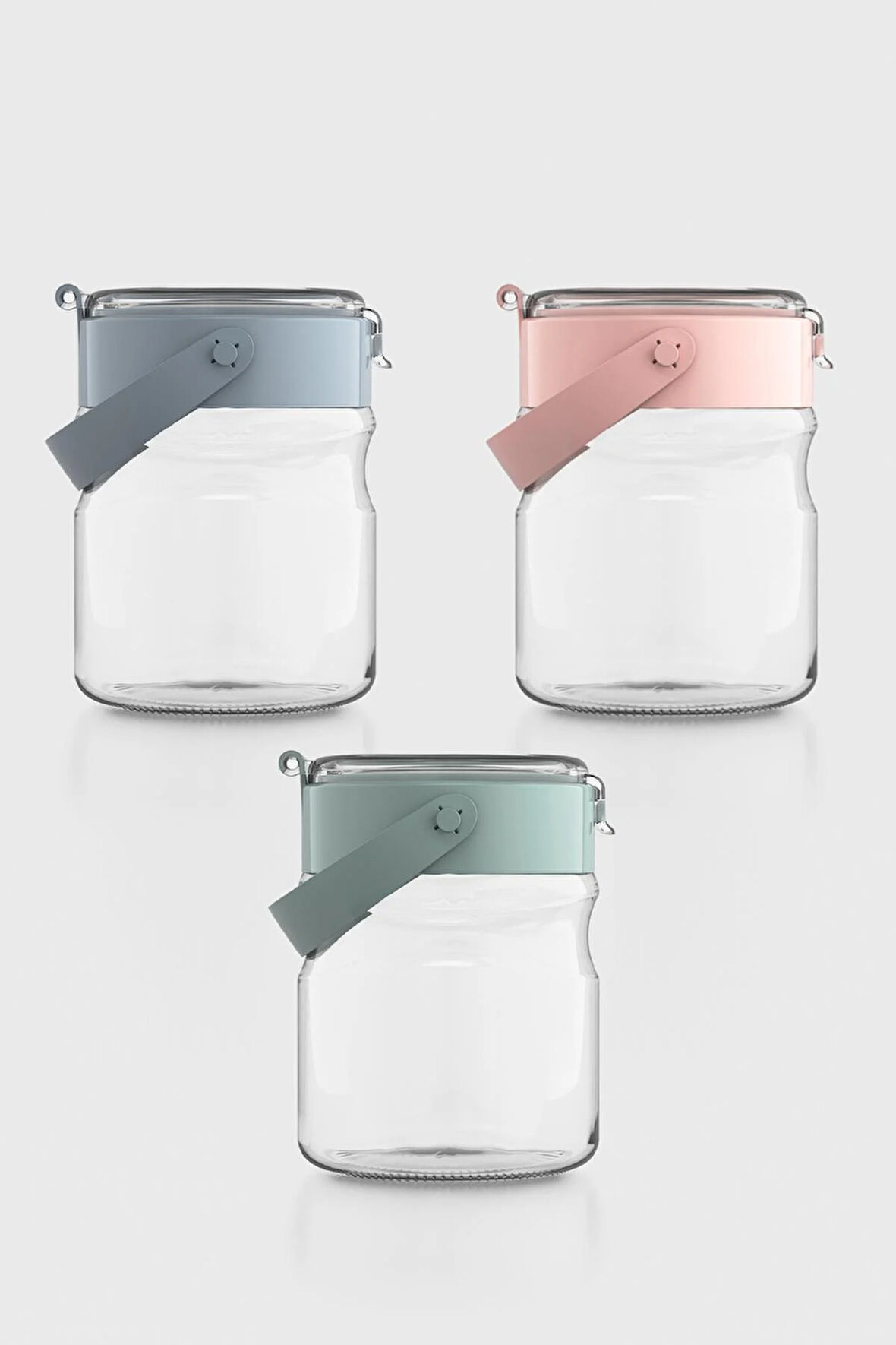 Renga Mono 900 ml 3'lü Cam Kavanoz Seti 131064 Renkli