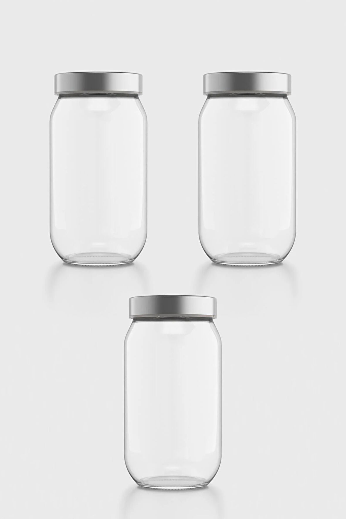 Renga Voca 1000 ml Metal Kapaklı 3'lü Cam Kavanoz Seti 131080