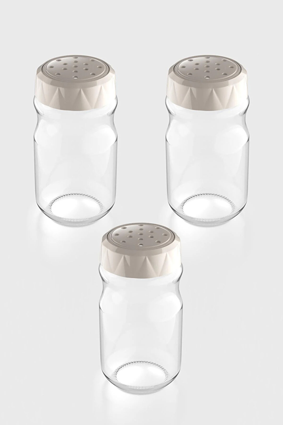 Renga Lexa 370 ml 3'lü Cam Baharatlık Seti 161016 Bej