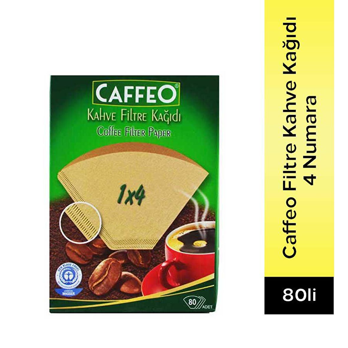 Caffeo 4 Numara Filtre Kahve Kağıdı 80 Adet Kahverengi