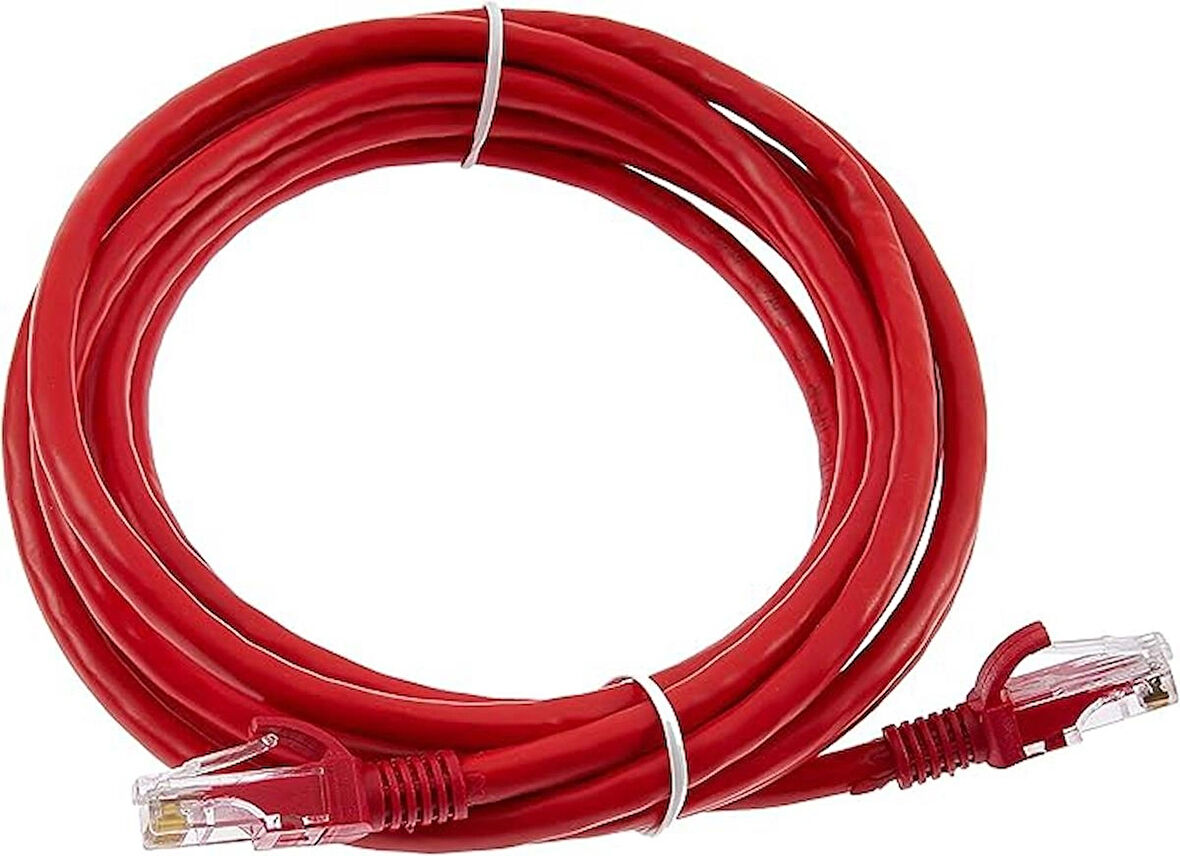 FLAXES FNK-603K 3 METRE CAT6 (PATCH) NETWORK KABLOSU KIRMIZI