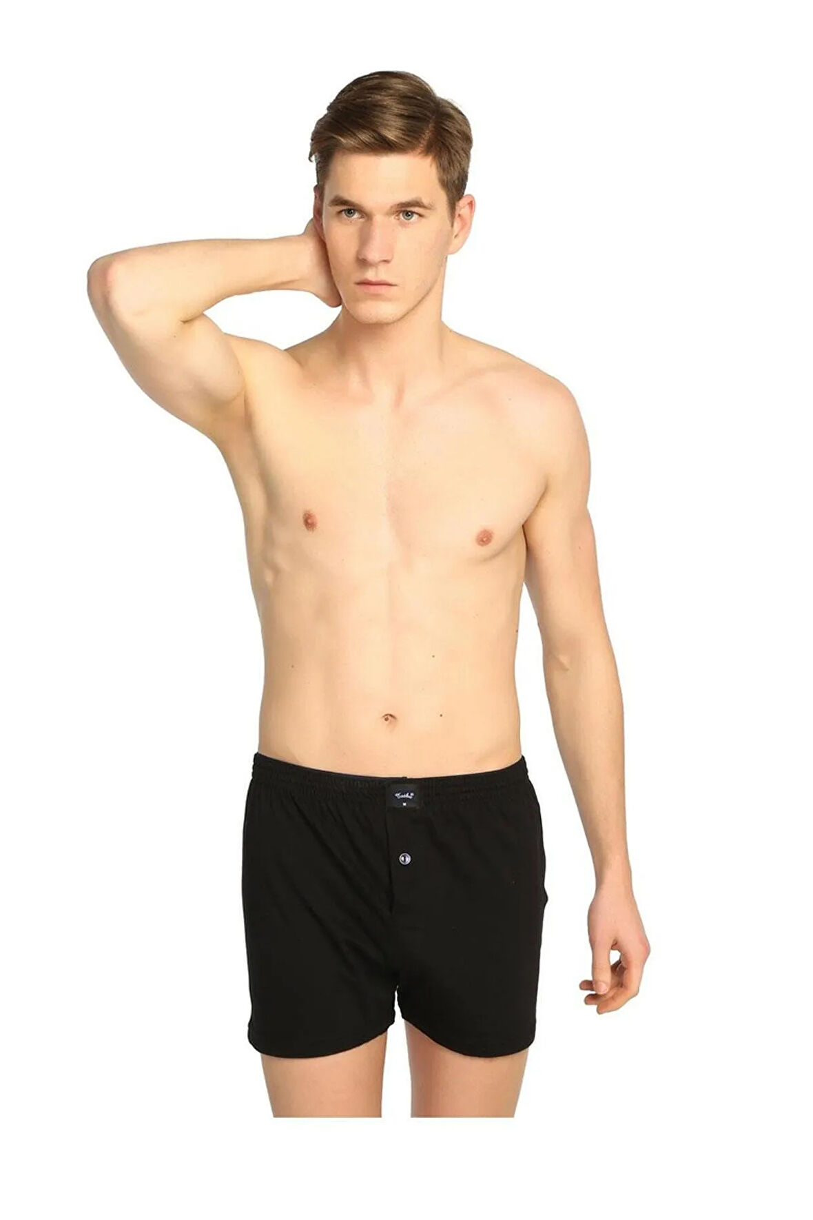 Penye Düğmeli Erkek Boxer 6 Lı Paket