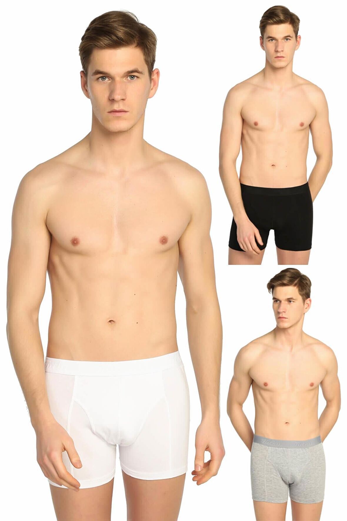 Tutku Erkek Pamuklu Likralı Boxer Paçalı Don 10'lu Paket