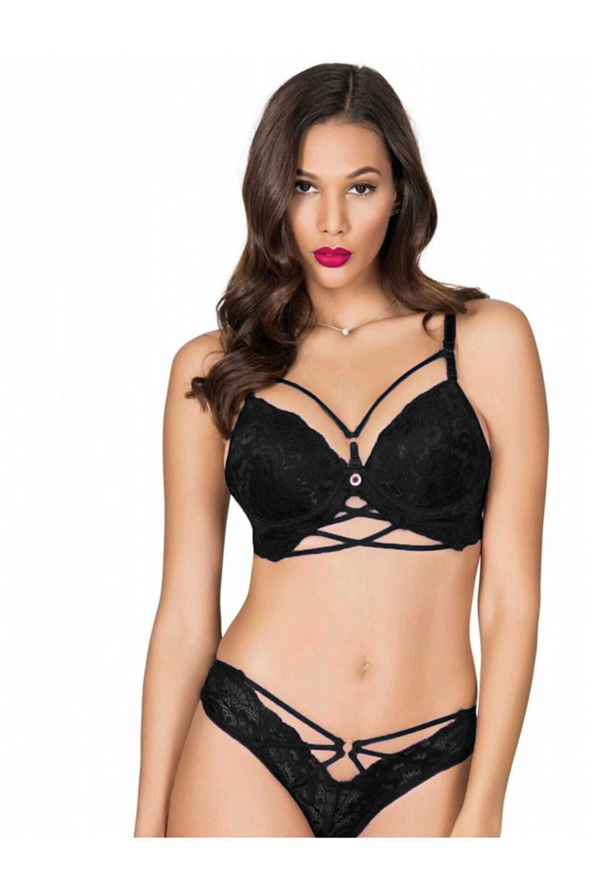 Le Jardin 5025 Şeritli Dantel Pushup Destekli Sütyen Takımı Katty