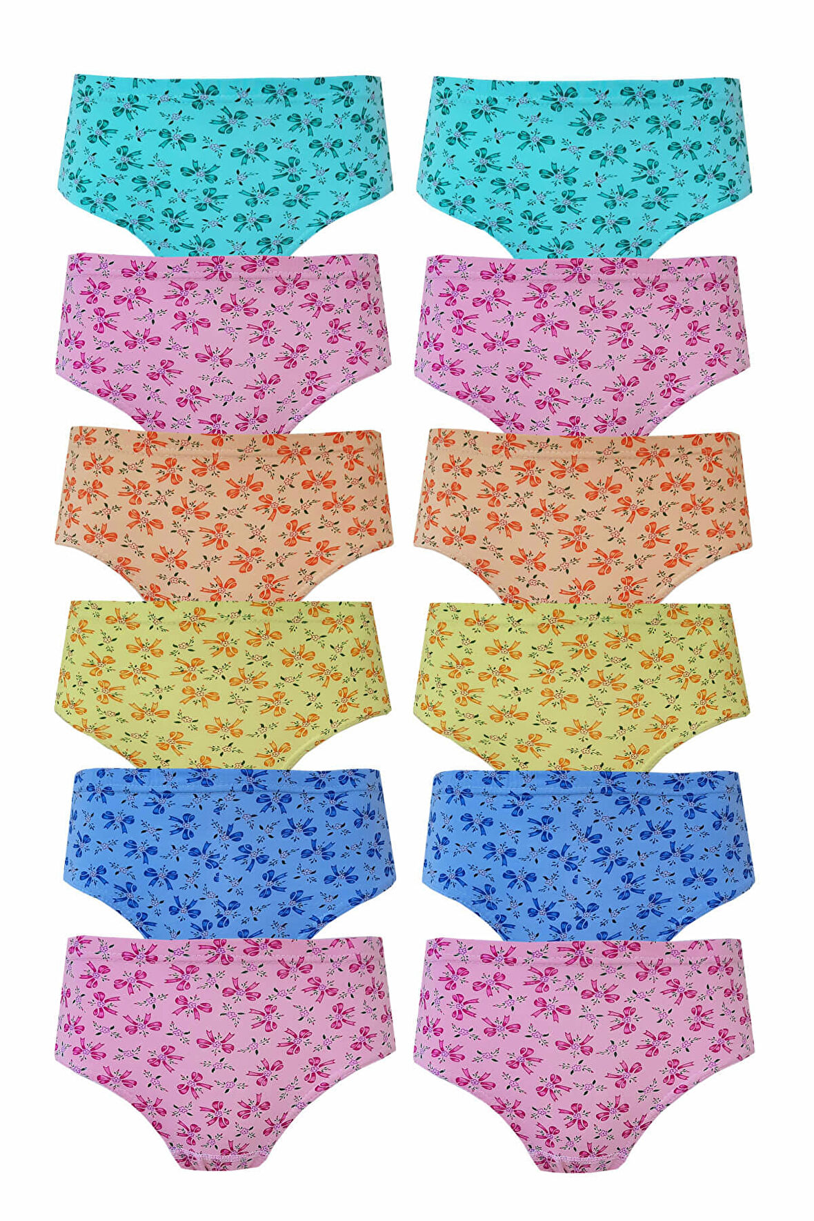 Seher Yıldızı 12 li Kız Çocuk Pamuklu Empirme Slip Külot