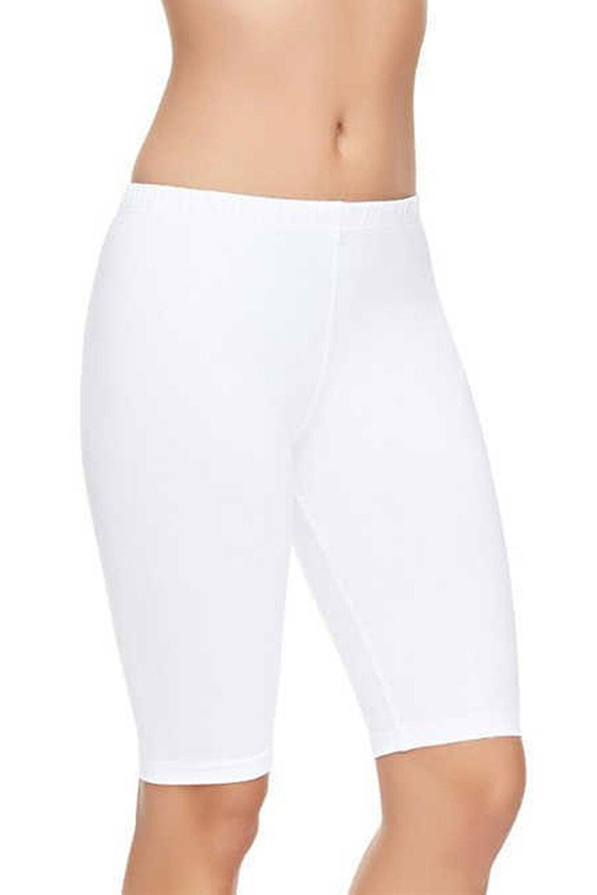 Kadın Diz Üstü Tayt Rahat Yüksek Bel Pamuklu Kısa Tayt