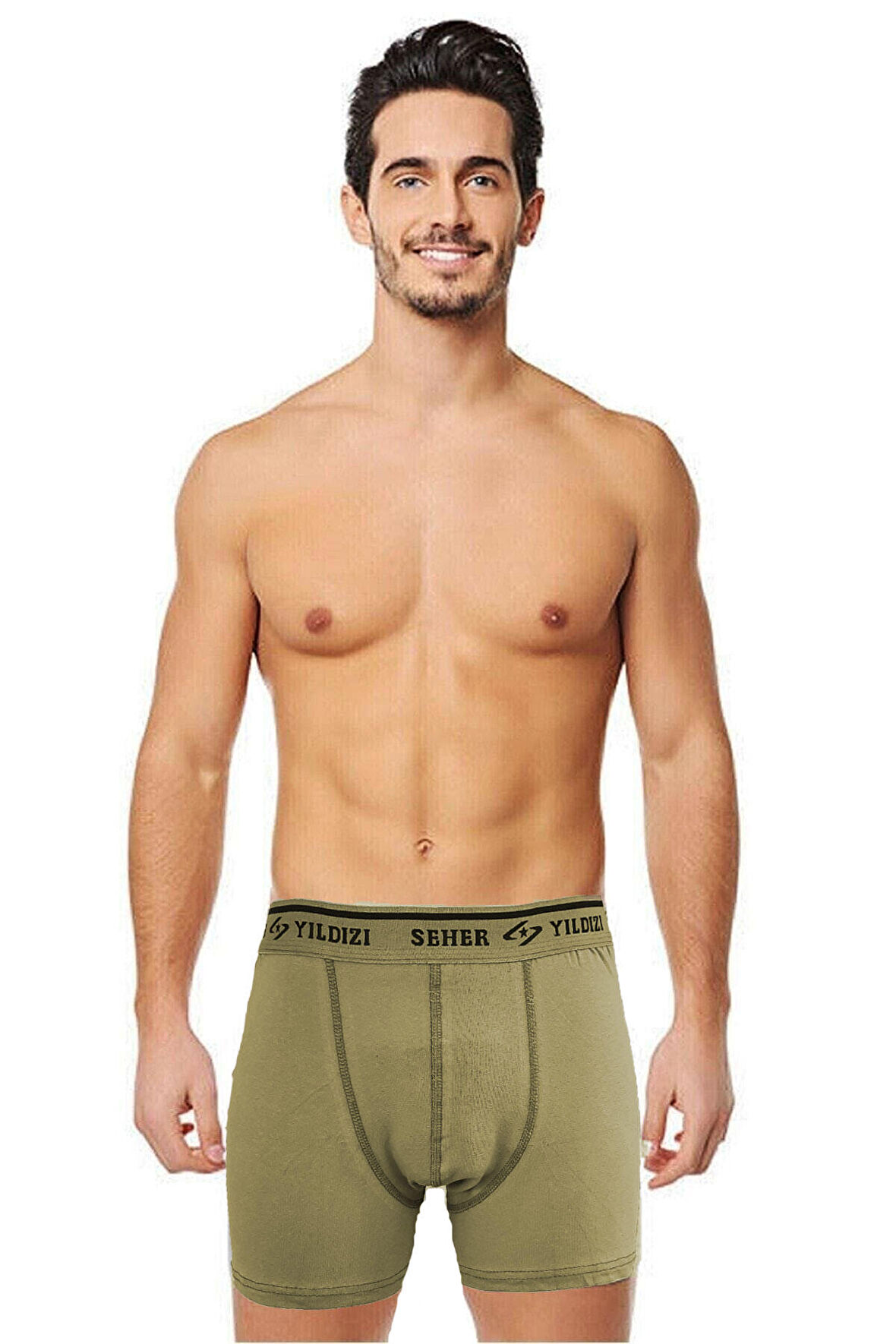 Seher Yıldızı Erkek Likralı Pamuklu Boxer Don 3 lü Paket