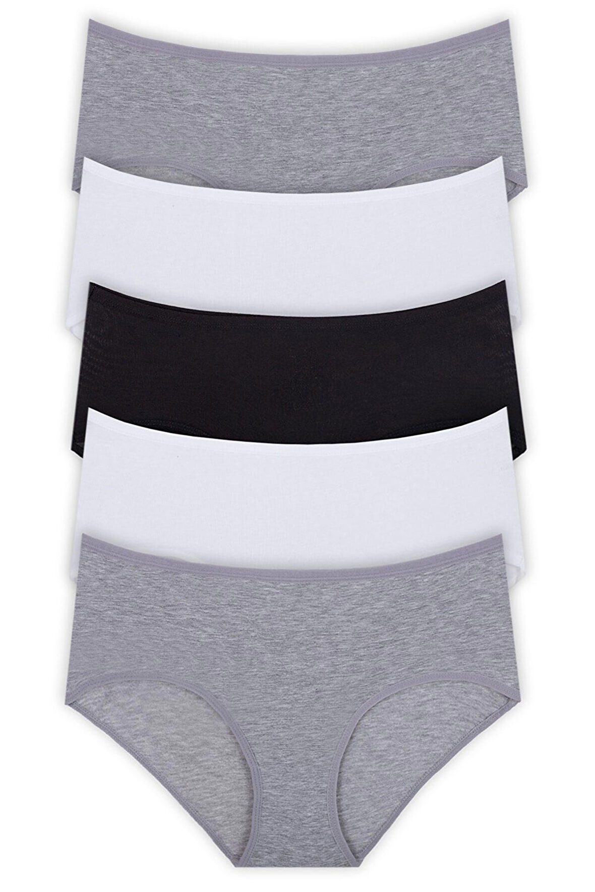 5li Kadın Büyük Beden Yüksek Bel Külot Pamuklu Battal İnce Lastik