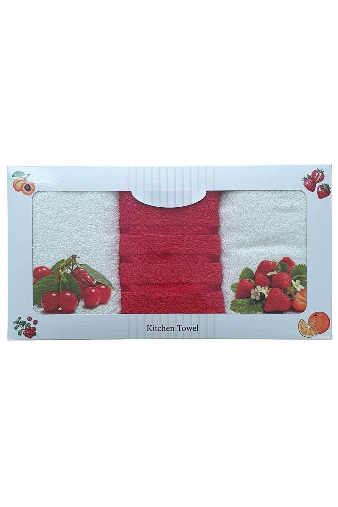 3 lü Meyve Desen Baskılı Mutfak Havlusu 30 X 50 Cm M-6