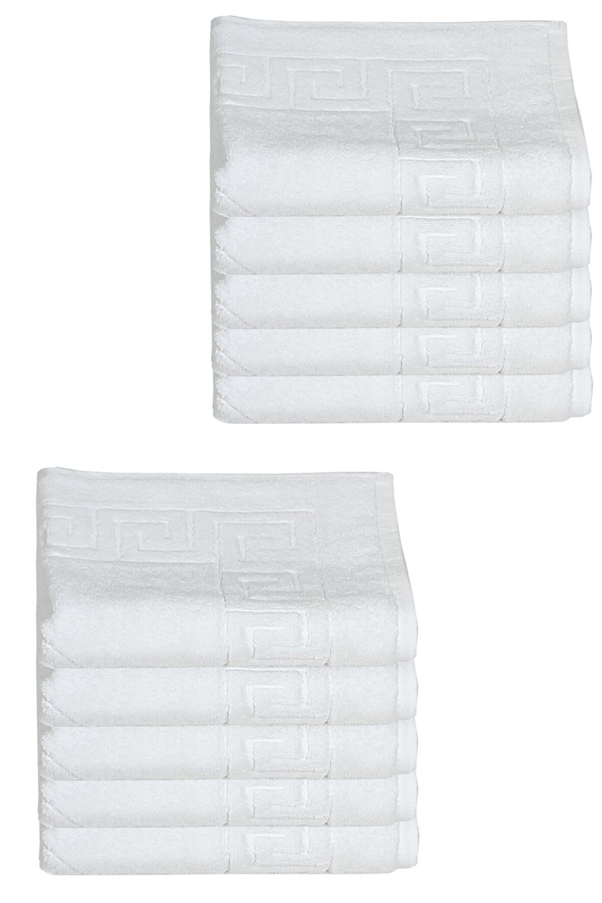 10 lu Otel Ayak Havlusu Bukle Ayak İzli 50x70 Cm Beyaz 16/2 Avs 250 Gr