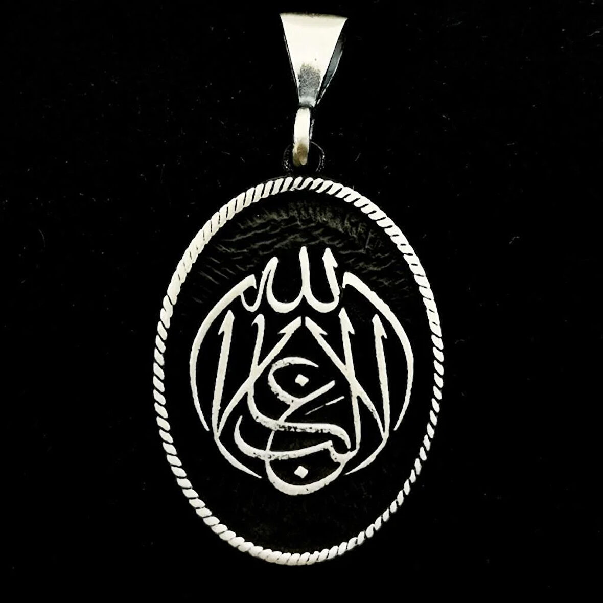 La Galibe İllallah Allah Tan Başka Galip Yoktur 925 Ayar Gümüş Erkek Kolye