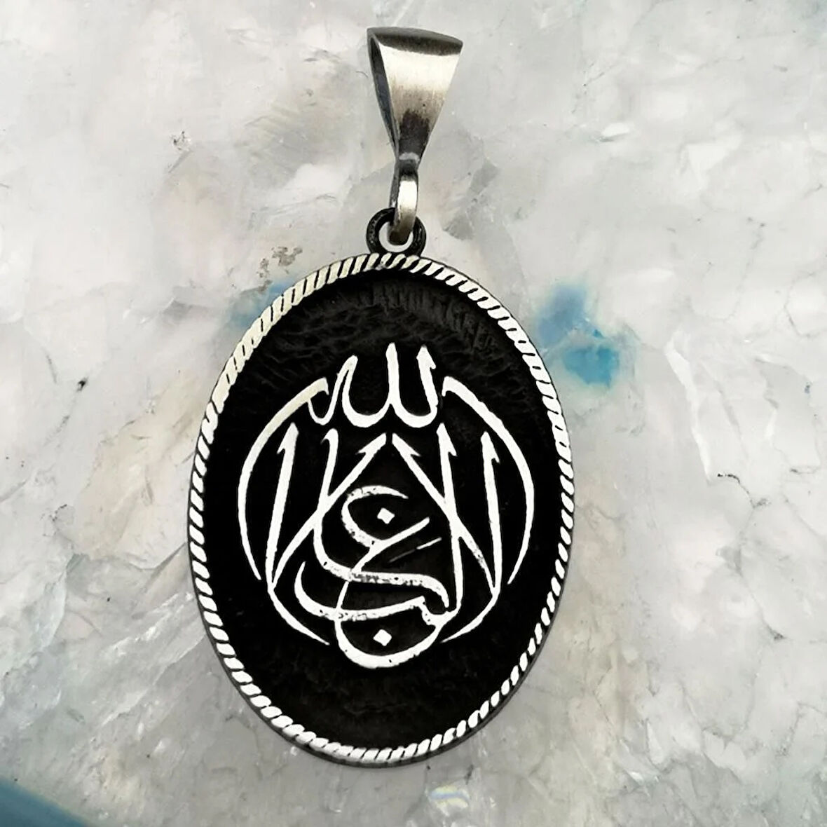 La Galibe İllallah Allah Tan Başka Galip Yoktur 925 Ayar Gümüş Erkek Kolye