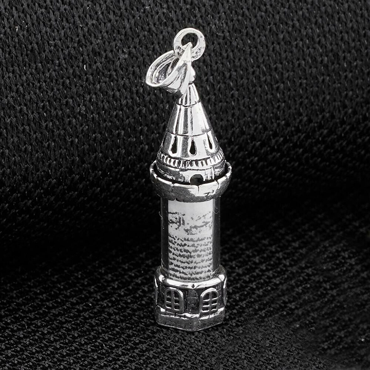 Mermi Tasarımlı One Shot One Kill Yazılı 925 Ayar Gümüş Erkek Kolye