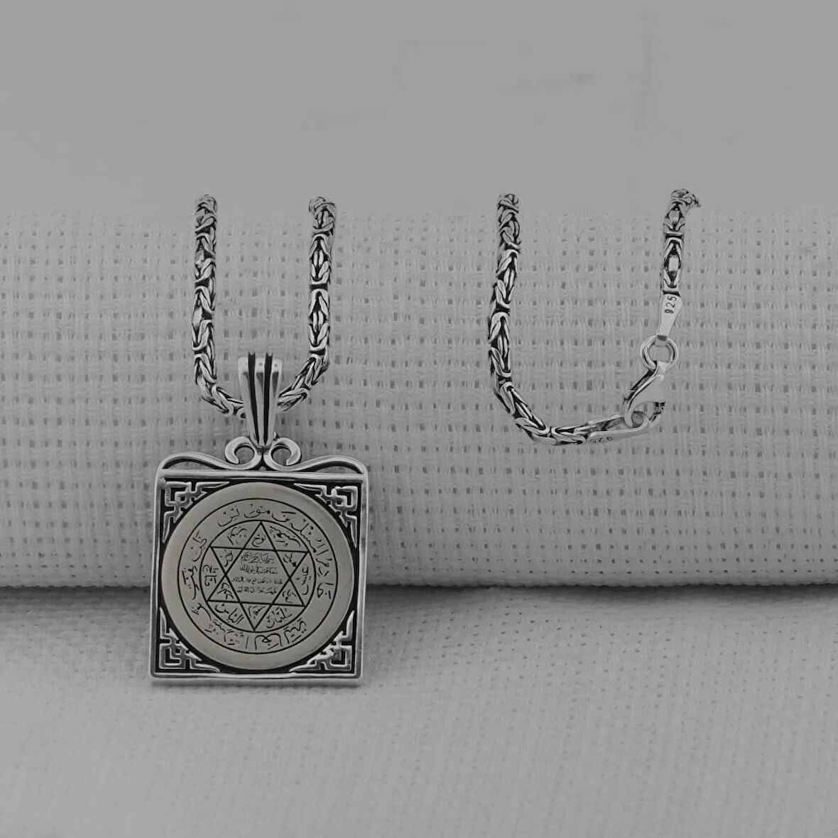 Süleyman Mührü 925 Ayar Gümüş Erkek Kolye