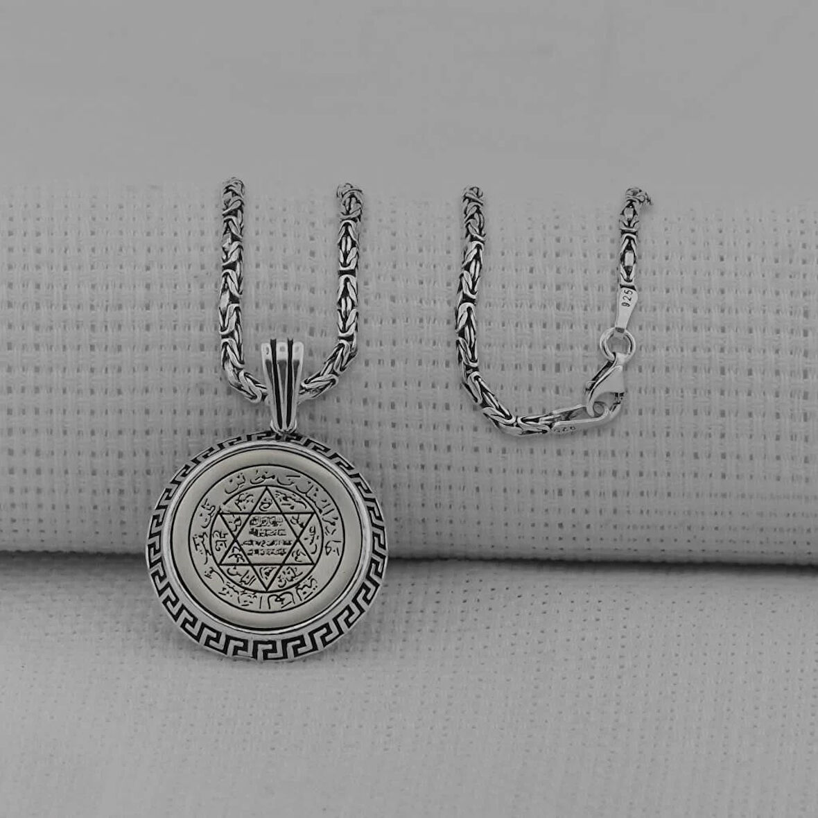 Süleyman Mührü 925 Ayar Gümüş Erkek Kolye