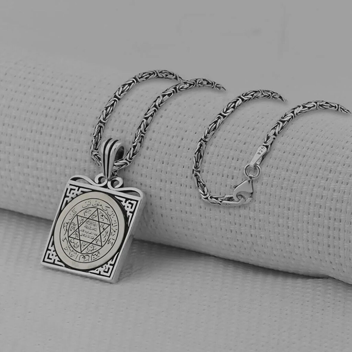 Mührü Süleyman 925 Ayar Gümüş Erkek Kolye