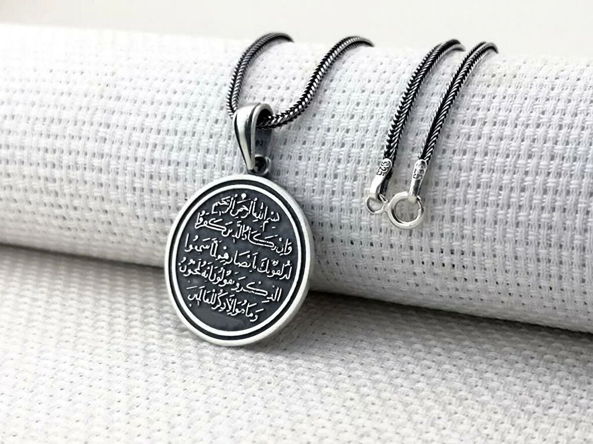 Nazar Duası 925 Ayar  Gümüş Erkek Kolye