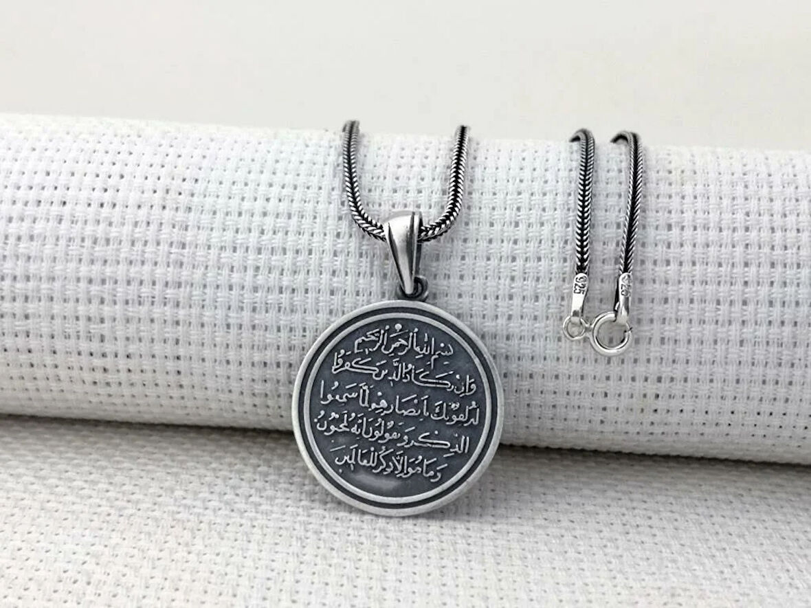 Nazar Duası 925 Ayar  Gümüş Erkek Kolye