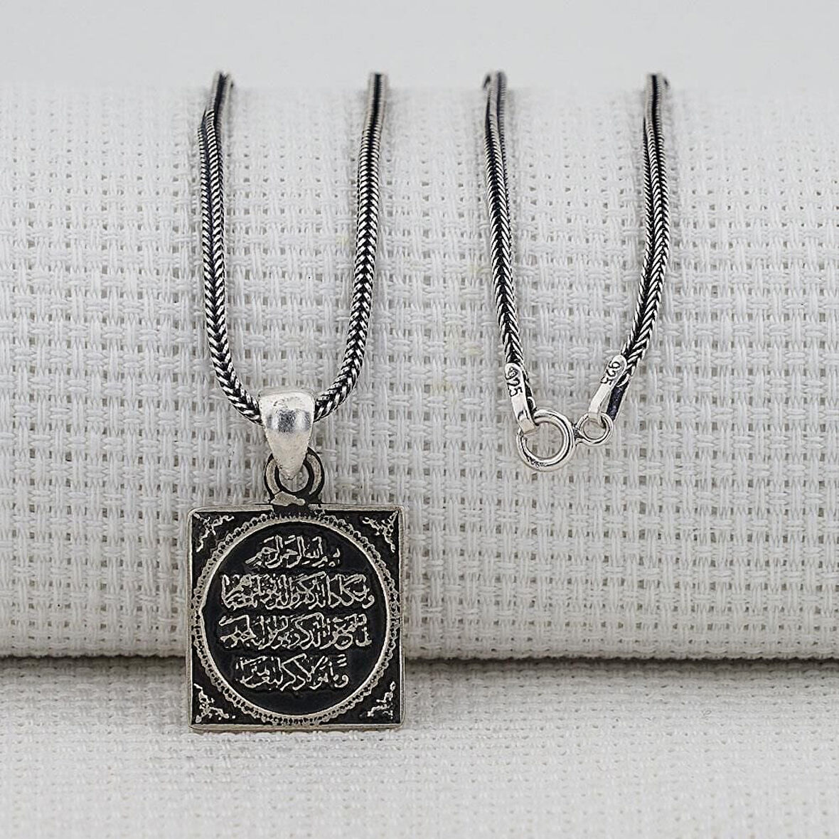 Nazar Duası 925 Ayar  Gümüş Erkek Kolye Ucu