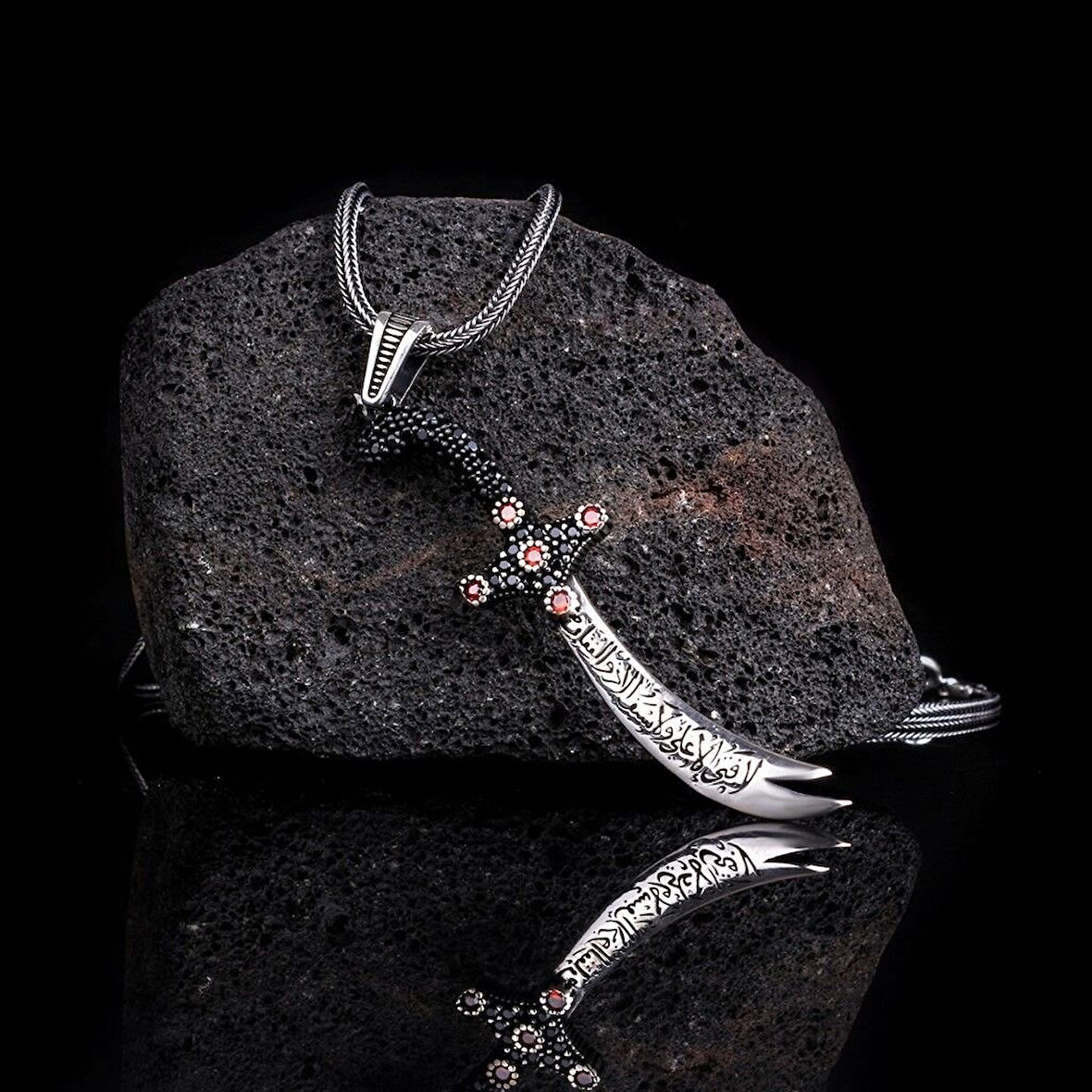 Zulfikar Hz Ali 925 Ayar Gümüş Erkek Kolye