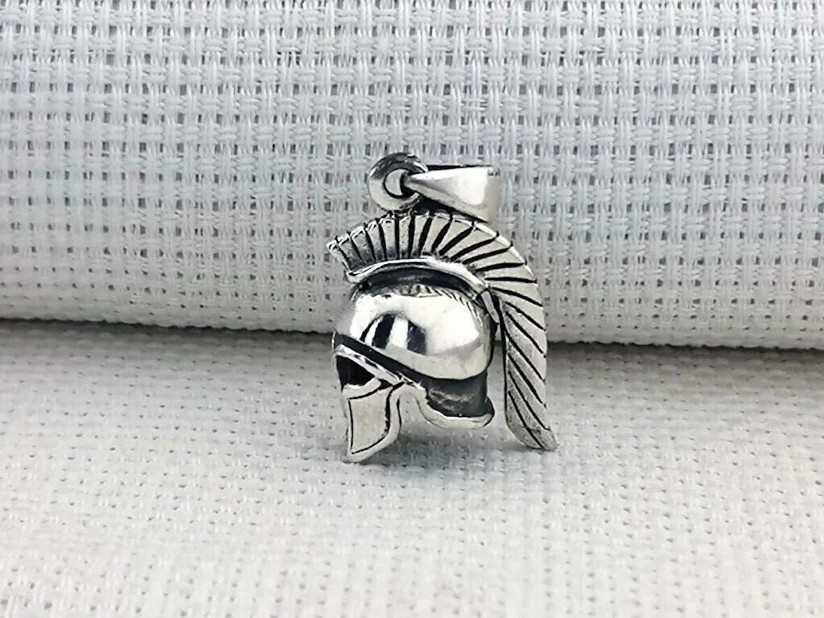 Lejyoner Kaskı Antik Roma  925 Ayar Gümüş Erkek Kolye Ucu