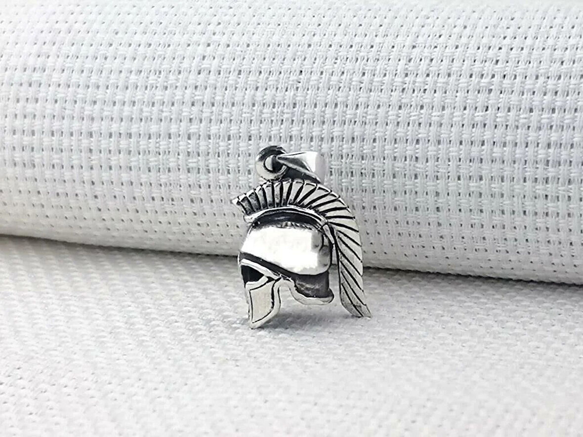 Lejyoner Kaskı Antik Roma  925 Ayar Gümüş Erkek Kolye Ucu