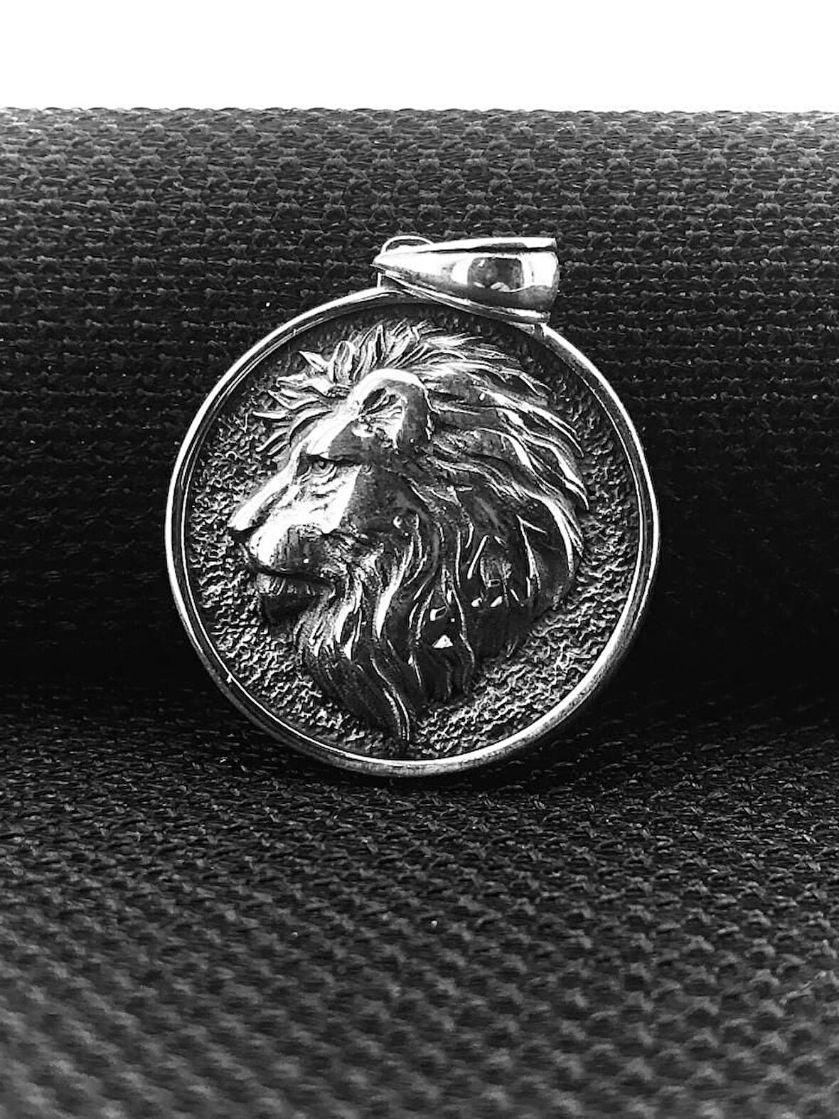 Aslan Motifli  925 Ayar Gümüş Erkek Kolye Ucu