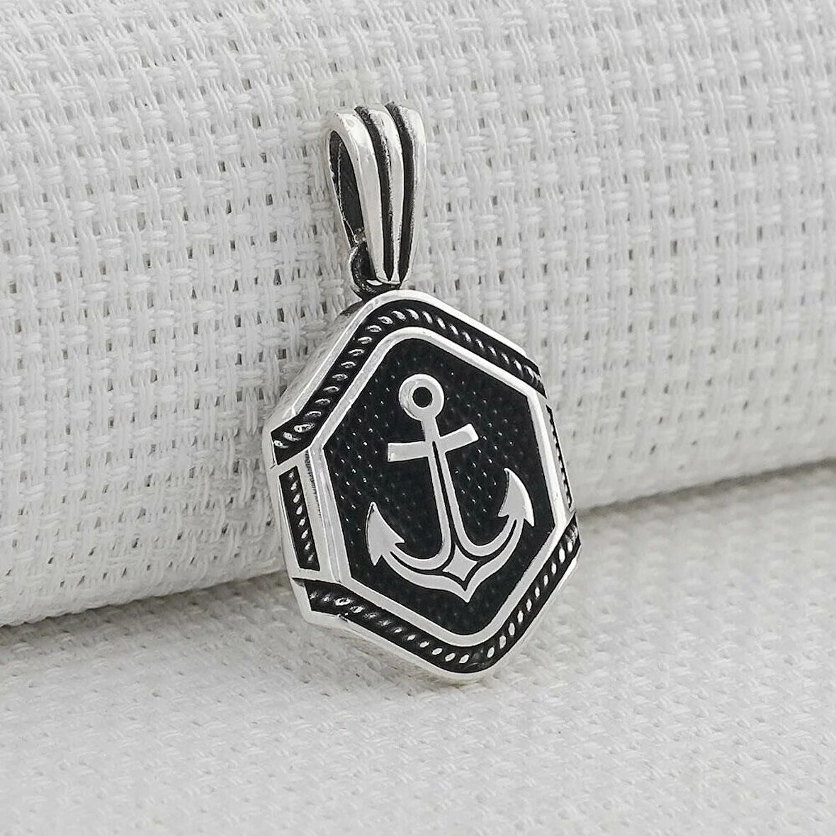 Denizci Çapa 925 Ayar Gümüş Erkek Kolye Ucu