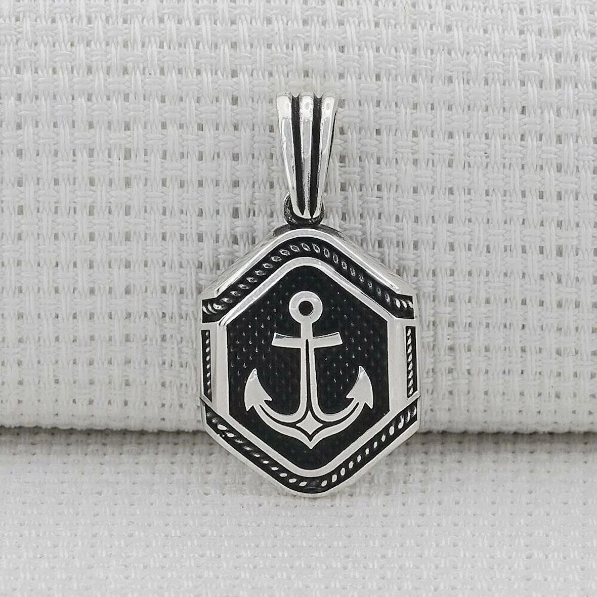 Denizci Çapa 925 Ayar Gümüş Erkek Kolye Ucu