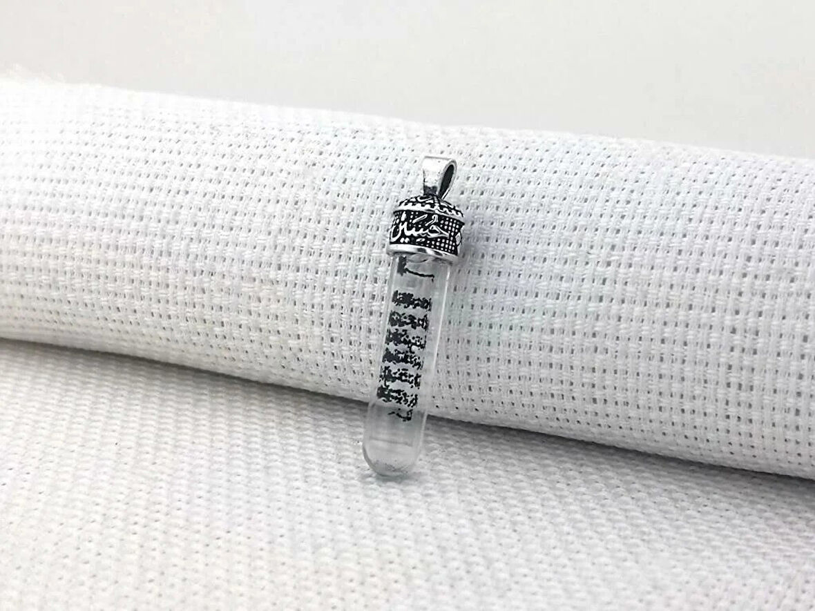 Ayetel Kursi Dualı Zemzem Sulu Muska Cevşen 925 Ayar Gümüş Erkek Kolye Ucu